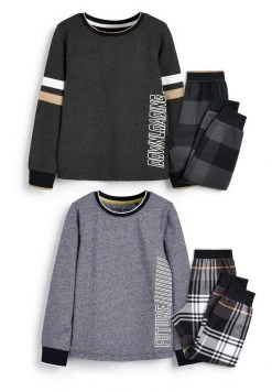 Next Kinder 2 PACK - Nachtwäsche Set - Grey/black