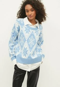 Next Damen CHRISTMAS - Strickpullover - Blue