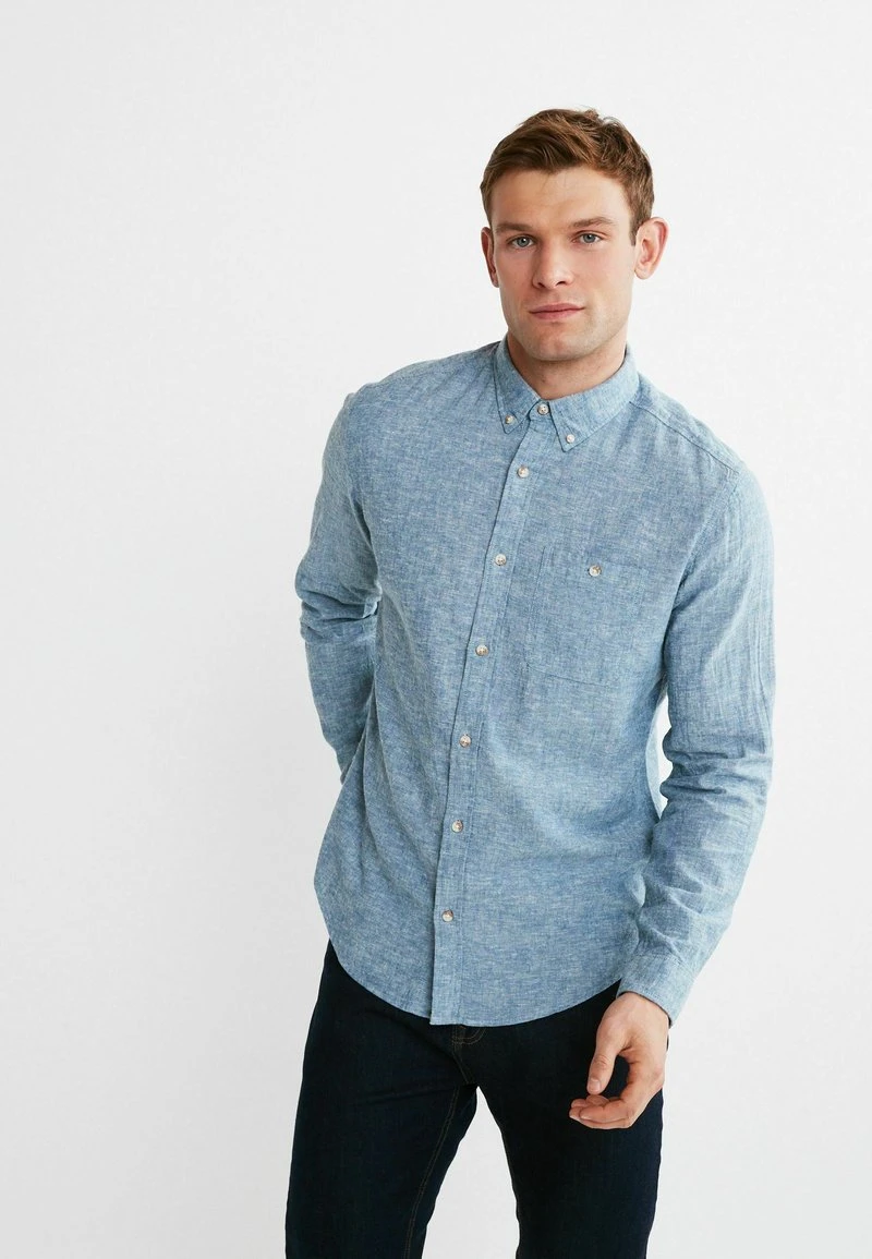 Next Herren ROLL SLEEVE - Hemd - Blue 1 Next Herren ROLL SLEEVE - Hemd - Blue