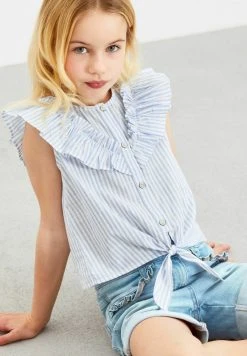 Next Kinder TIE FRONT FRILL - Bluse - Blue -Next Verkäufe 2022 ca5daa2eeb9c4cacbc9e21cccd6e6911