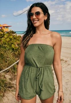 Next Damen STRAPLESS - Jumpsuit - Khaki Green