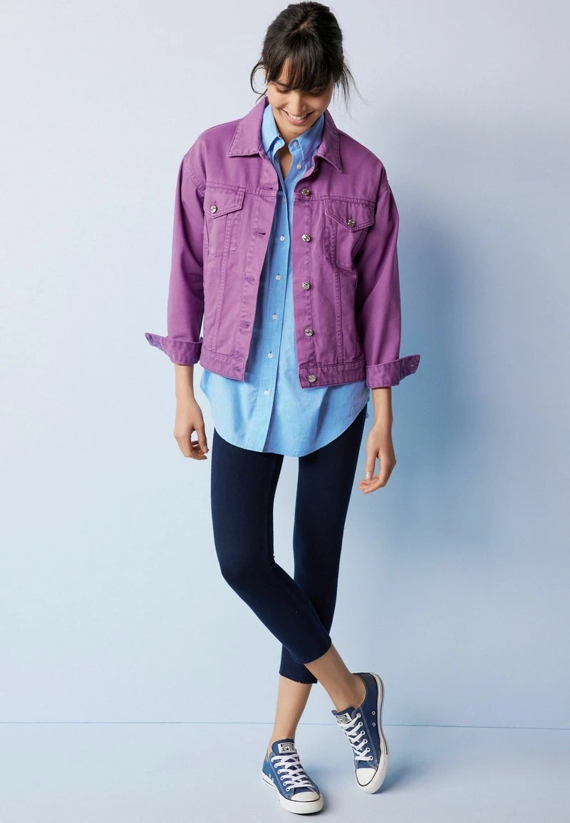 Next Damen OVERSIZED - Jeansjacke - Purple 1 Next Damen OVERSIZED - Jeansjacke - Purple