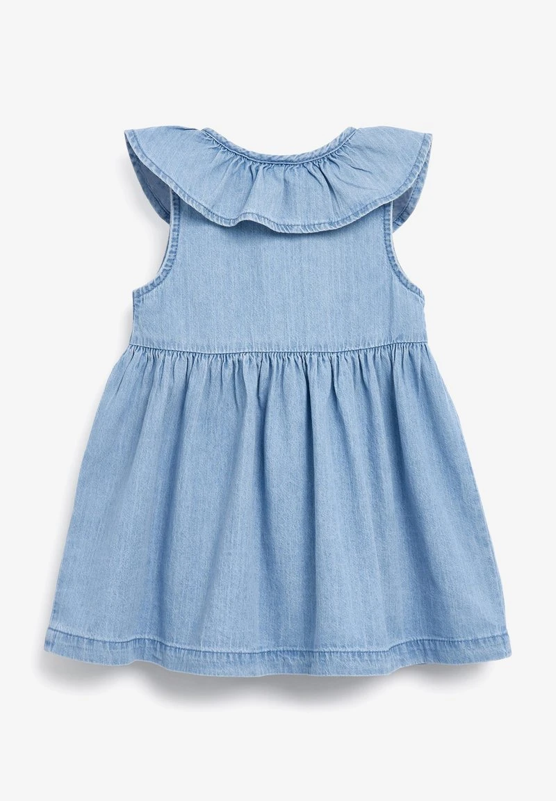Next Kinder SLEEVELESS FRILL - Freizeitkleid - Blue Denim 4 Next Kinder SLEEVELESS FRILL - Freizeitkleid - Blue Denim – Bild 4