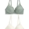 Next Damen 2 PACK - Triangel BH - Green Ecru White