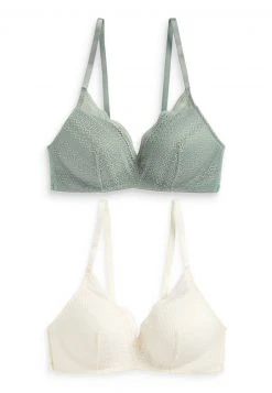 Next Damen 2 PACK - Triangel BH - Green Ecru White