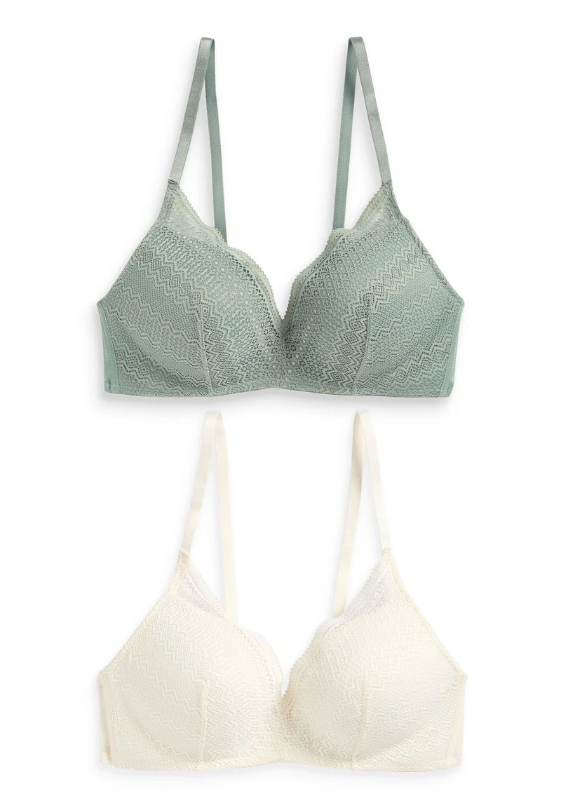 Next Damen 2 PACK - Triangel BH - Green Ecru White 1 Next Damen 2 PACK - Triangel BH - Green Ecru White