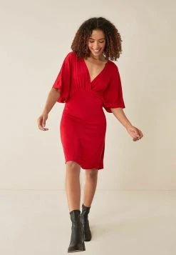 Next Damen VOLUME SLEEVE - Freizeitkleid - Red -Next Verkäufe 2022 cca10efda648423aa30768cc3bbb69b9