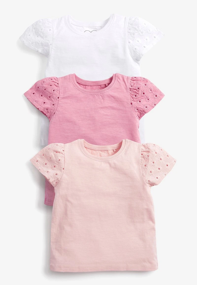 Next Kinder 3 PACK - T-Shirt Print - Pink 1 Next Kinder 3 PACK - T-Shirt Print - Pink