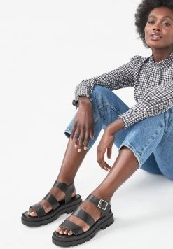 Next Damen CHUNKY THREE STRAP BUCKLE - Plateausandalette - Black