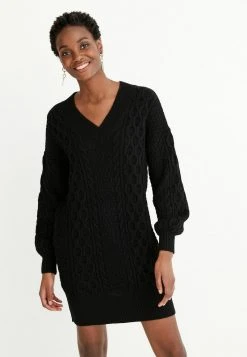 Next Damen CABLE - Strickkleid - Black