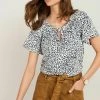 Next Damen KAFTAN - T-Shirt Print - Ecru White Animal Print