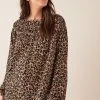 Next Damen SMOCK LONG SLEEVE TOP - Bluse - Animal