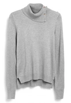 Next Damen SPLIT ROLL NECK - Strickpullover - Grey -Next Verkäufe 2022 d2169052097c478b9a6444a96a60d7d0