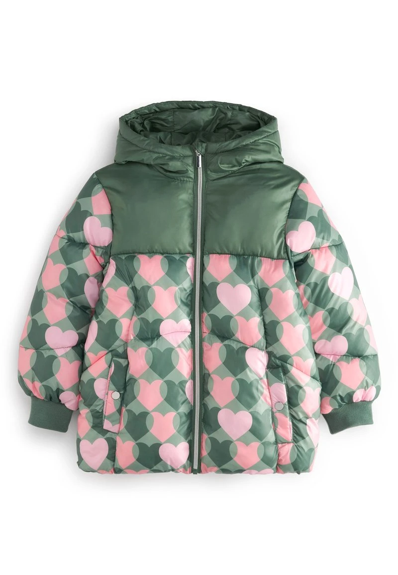 Next Kinder SHOWER RESISTANT HEART PRINT PADDED - Wintermantel - Khaki Green 3 Next Kinder SHOWER RESISTANT HEART PRINT PADDED - Wintermantel - Khaki Green – Bild 3