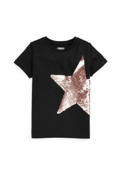 Next Kinder SEQUIN STAR - T-Shirt Print - Black Gold