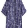 Next Damen LONGLINE KIMONO - Leichte Jacke - Blue Floral Print