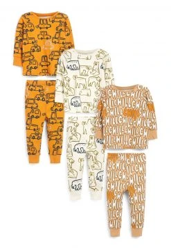 Next Kinder 3 PACK CHILL SLOGAN - Nachtwäsche Set - Orange