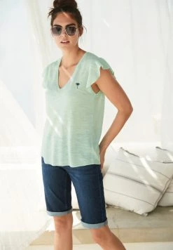 Next Damen Jeans Shorts - Mottled Blue