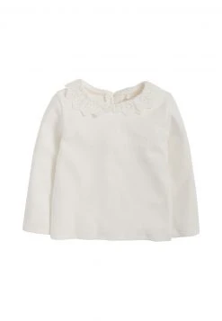 Next BRUSHED BRODERIE COLLAR - Langarmshirt - Off-white | Kinder