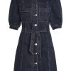 Next Damen PUFF SLEEVE - Jeanskleid - Dark Blue