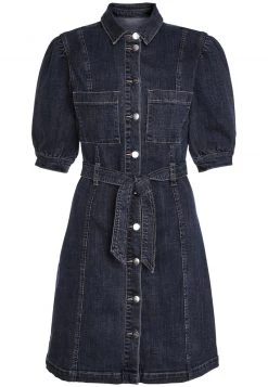 Next Damen PUFF SLEEVE - Jeanskleid - Dark Blue