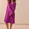 Next Damen Blusenkleid - Bright Pink Purple