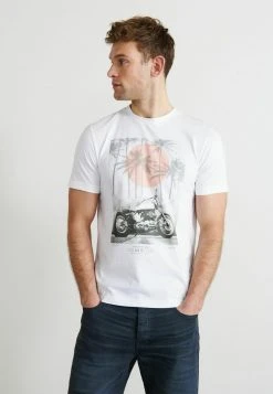 Next Herren GRAPHIC - T-Shirt Print - White Motorbike Palm