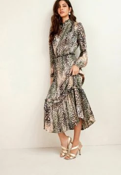 Next Damen SATIN TIE NECK - Freizeitkleid - Multicoloured