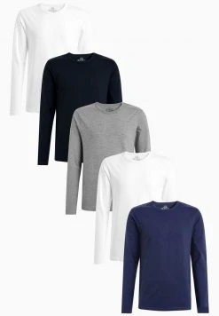 Next MIXED LONG SLEEVE T-SHIRTS FIVE PACK - Langarmshirt - White | Herren