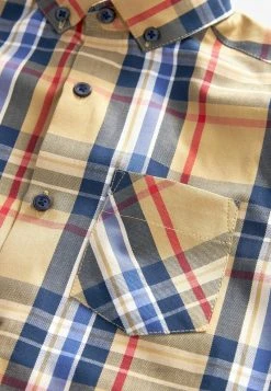 Next Kinder SHORT SLEEVE CHECK - Hemd - Tan Brown Navy Blue Spliced -Next Verkäufe 2022 d5d45b1034e6406b989f4e6646896fad