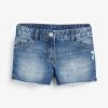 Next Kinder DARK BLUE FRAYED HEM SHORTS (3-16YRS) - Jeans Shorts - Mottled Dark Blue