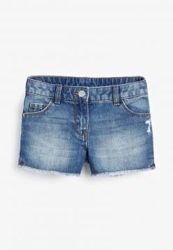 Next Kinder DARK BLUE FRAYED HEM SHORTS (3-16YRS) - Jeans Shorts - Mottled Dark Blue