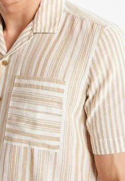 Next Herren SHORT SLEEVE STRIPE - Hemd - Neutral Linen Blend -Next Verkäufe 2022 d80dddda433f4ee1b751f324f92472ab