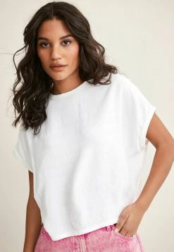 Next Damen SHORT SLEEVE WOVEN MIX BOXY - Bluse - White