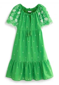 Next Damen SHORT SLEEVE BRODERIE MINI KAFTAN - Freizeitkleid - Green -Next Verkäufe 2022 da8ea702695743dfb1ddc45bb8170744