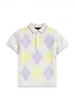 Next SHORT SLEEVE PALE ARGYLE PATTERN - Poloshirt - Grey | Kinder