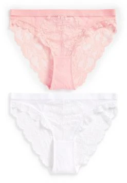 Next Damen Slip - Coral Pink White
