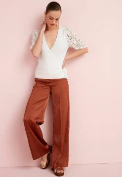 Next Damen BRODERIE SLEEVE WRAP - T-Shirt Basic - White