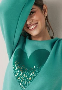 Next Damen GRAPHIC - Sweatshirt - Teal Green Heart -Next Verkäufe 2022 dc58304c4a4748d6af95c9f15a9e588f