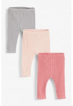 Next Unisex 3 PACK - Leggings - Hosen - Light Grey Coral Light Pink