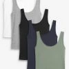 Next Damen 5 PACK THICK STRAP - Top - Multi-coloured