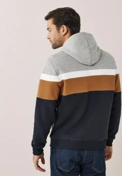 Next Herren COLOURBLOCK - Kapuzenpullover - Navy Grey Tan -Next Verkäufe 2022 e031d17c0c19459191af4278561a95e3