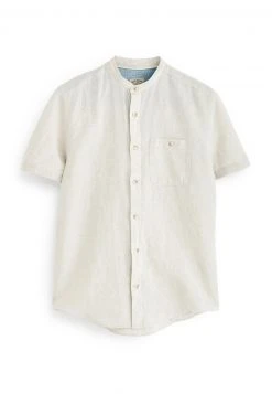 Next Herren SHORT SLEEVE - Hemd - Neutral Grandad Collar -Next Verkäufe 2022 e218c97d66aa480db2959989dddf374a