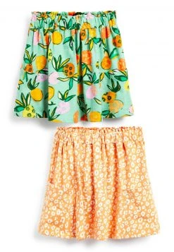 Next 2 PACK - A-Linien-Rock - Orange Blue Animal And Tropical Print | Kinder