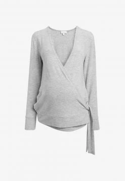 Next Damen MATERNITY/NURSING SOFT WRAP YOGA LOUNGE - Langarmshirt - Grey -Next Verkäufe 2022 e30c7a5fd28f406e8702dfd98dfdc980