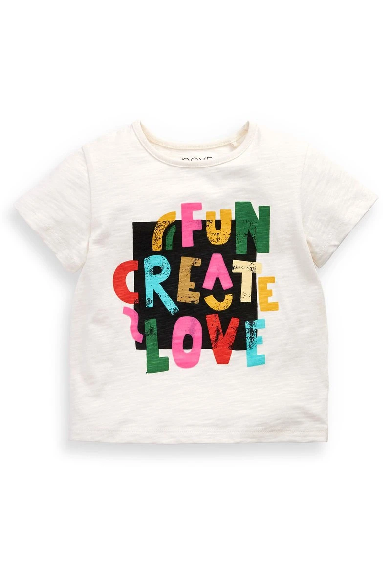 Next Kinder SLOGAN - T-Shirt Print - White 1 Next Kinder SLOGAN - T-Shirt Print - White