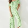 Next Damen OFF SHOULDER - Jumpsuit - Green Floral