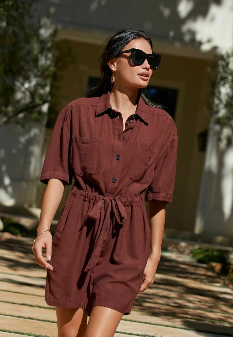 Next Damen MIX UTILITY - Jumpsuit - Brown 1 Next Damen MIX UTILITY - Jumpsuit - Brown