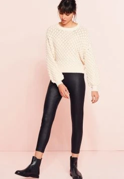 Next VOLUME SLEEVE SEQUIN - Strickpullover - Ecru White | Damen