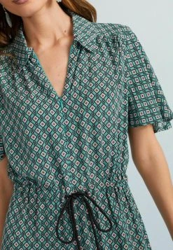 Next Blusenkleid - Green Geo Print | Damen -Next Verkäufe 2022 e501f341b2e44d3bbcc2a989eac8cc75